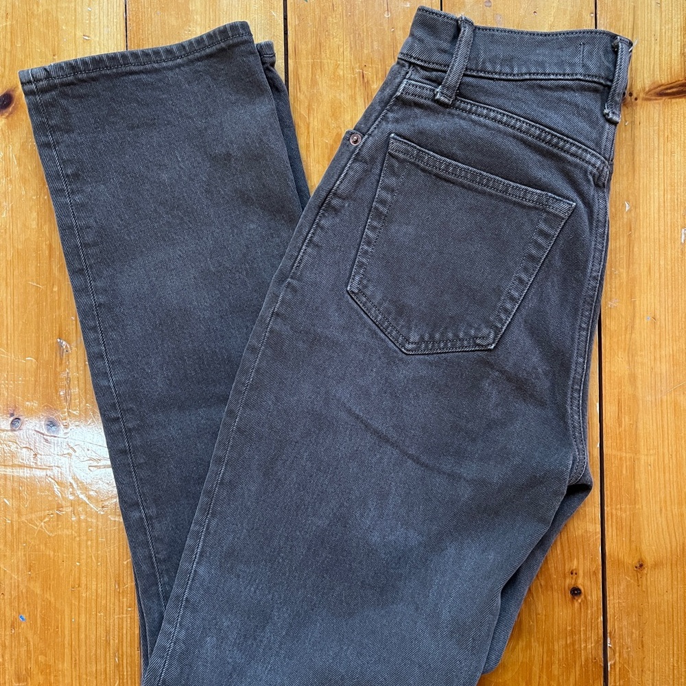 Abercrombie & Fitch 90s Straight Curve Love Brown Denim Jeans 25 LONG